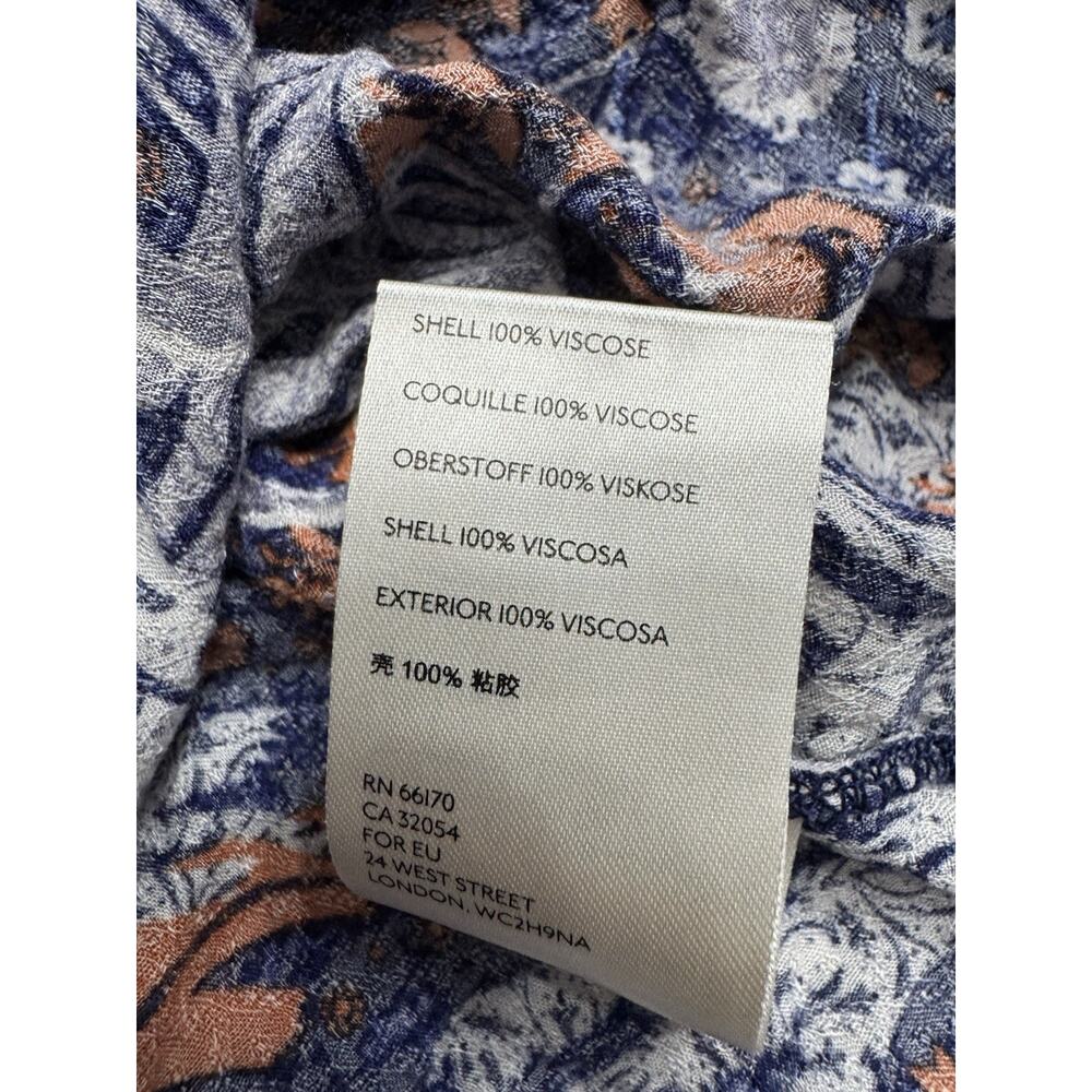Maeve Anthropologie Boho Women’s Top Blouse XS Multicolor Blue 3/4 Sleeve - Picture 3 of 8